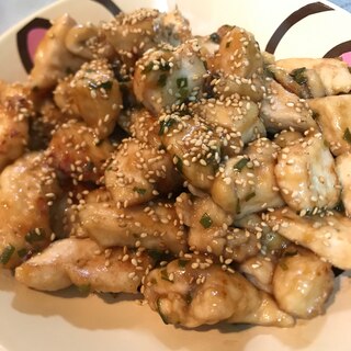 青ネギで免疫プラスな照り照りチキン♪